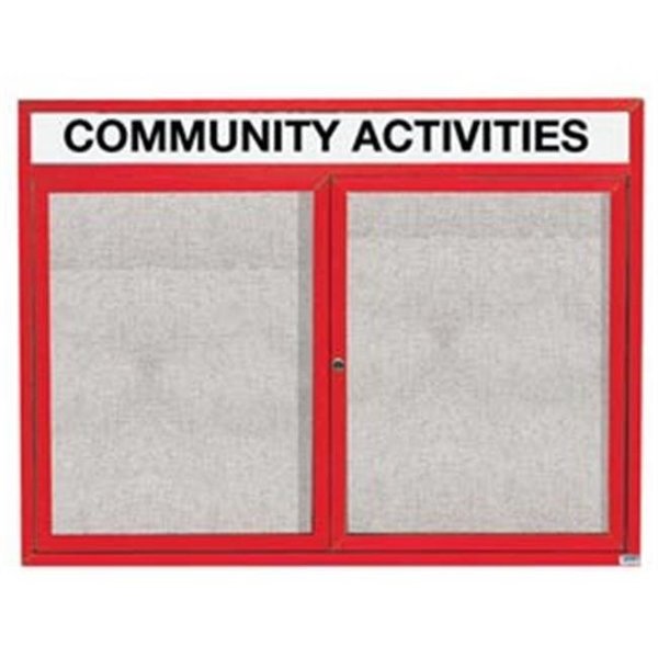 Aarco Aarco Products ODCC3648RHR 48 in. W x 36 in. H Outdoor Enclosed Bulletin Board with Heater - Red ODCC3648RHR